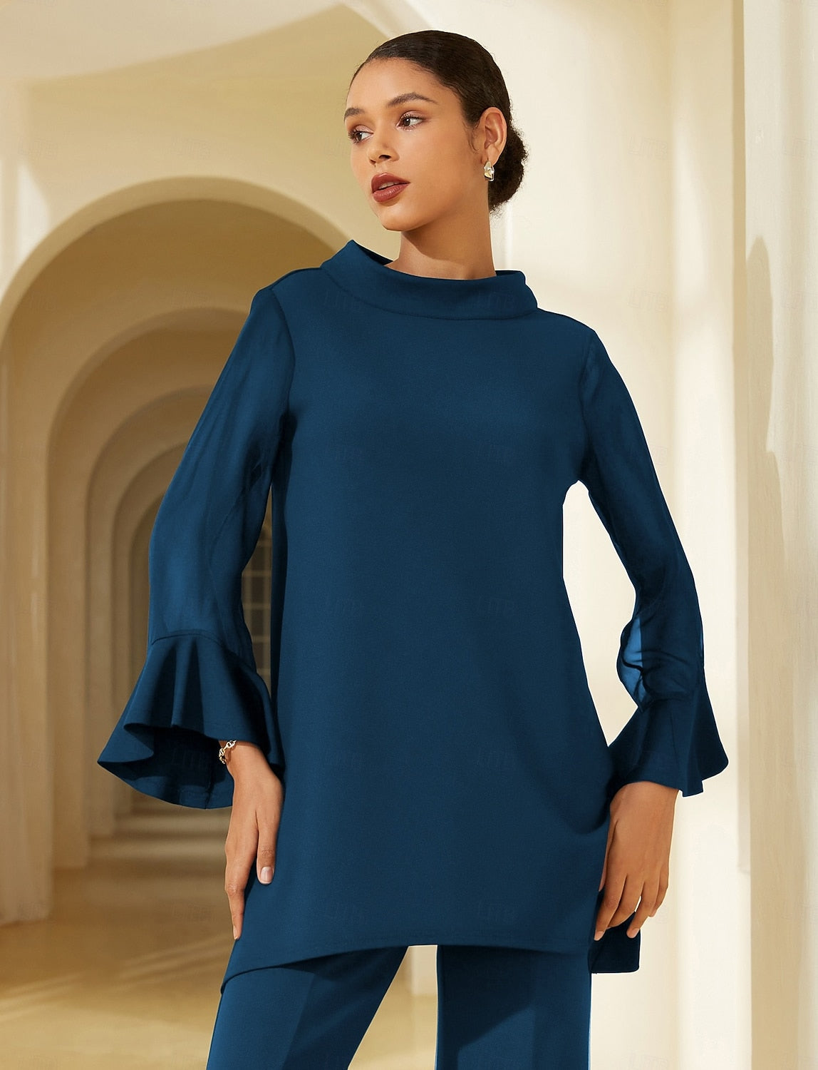 Chiffon Modal Slim Fit Sheer Lightweight Breathable Blouse