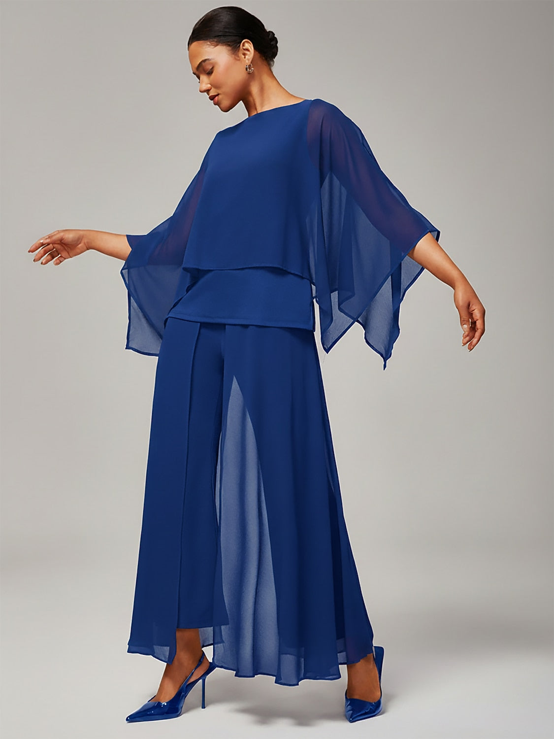 Stylish Luxurious Modal Chiffon Cape Top Blouse