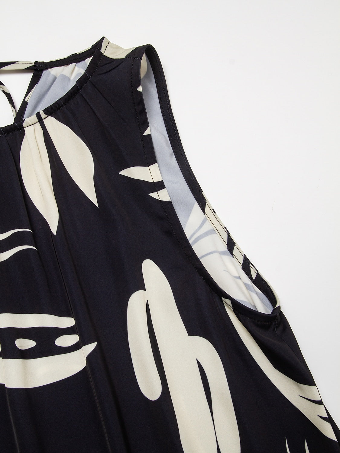 Satin Leaves less Maxi Dress (No Belt)