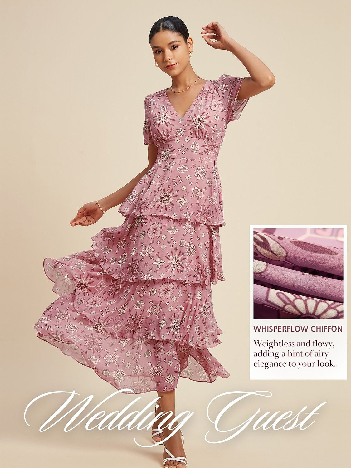 Chiffon Floral Short Maxi Dress