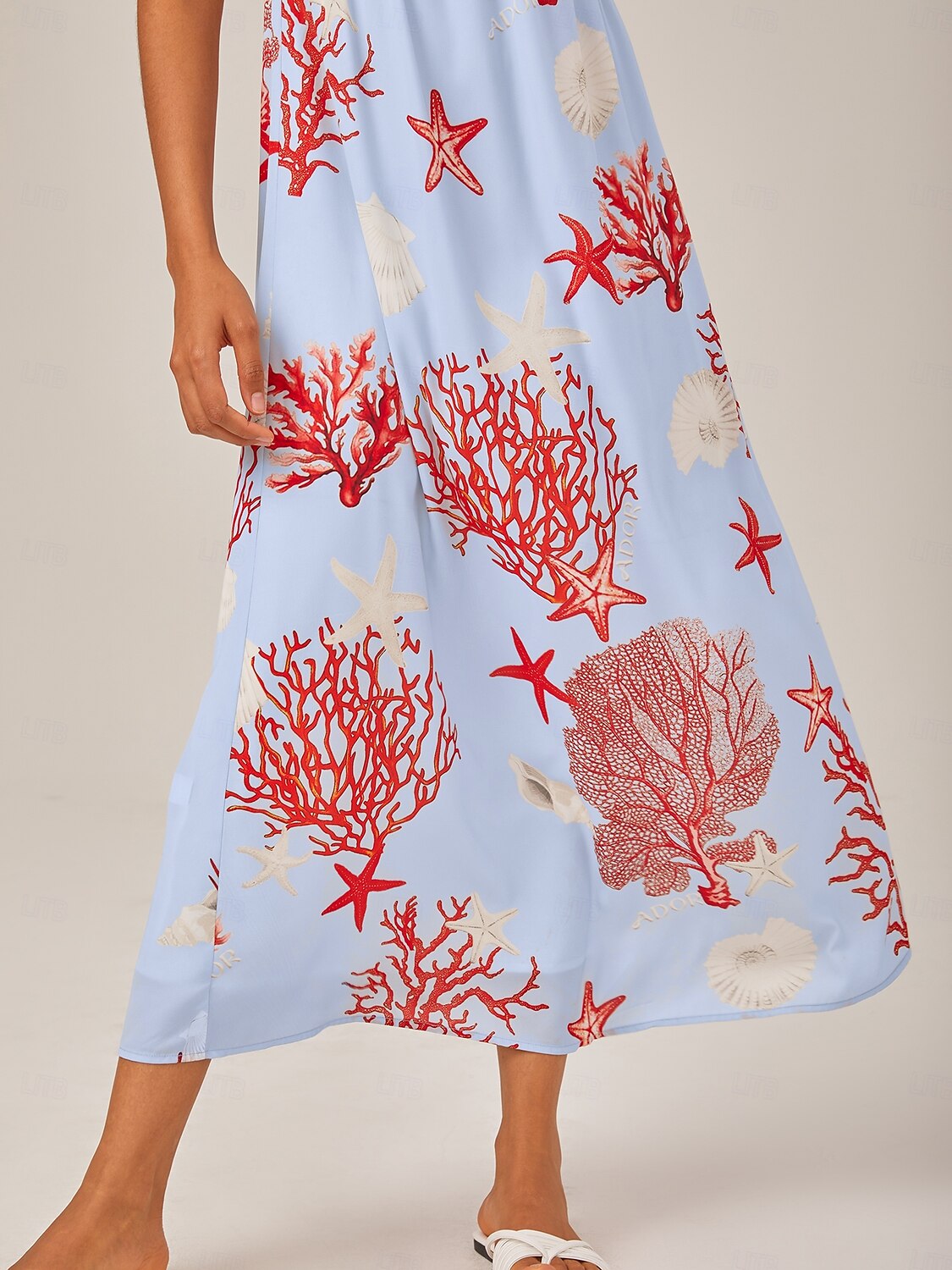 Red Ocean-Themed Cami Dress