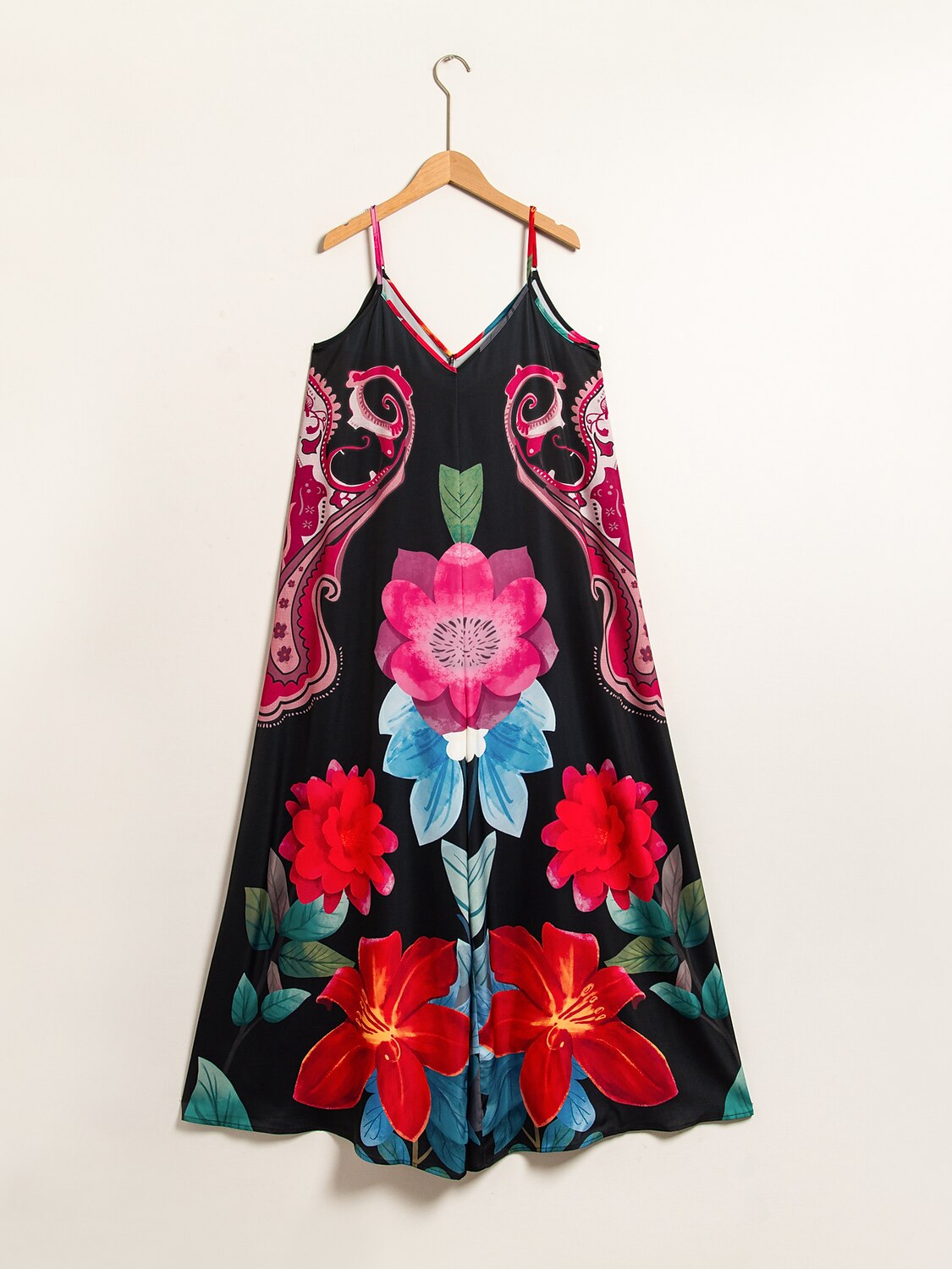 Satin Floral Print Camisole Jumpsuit