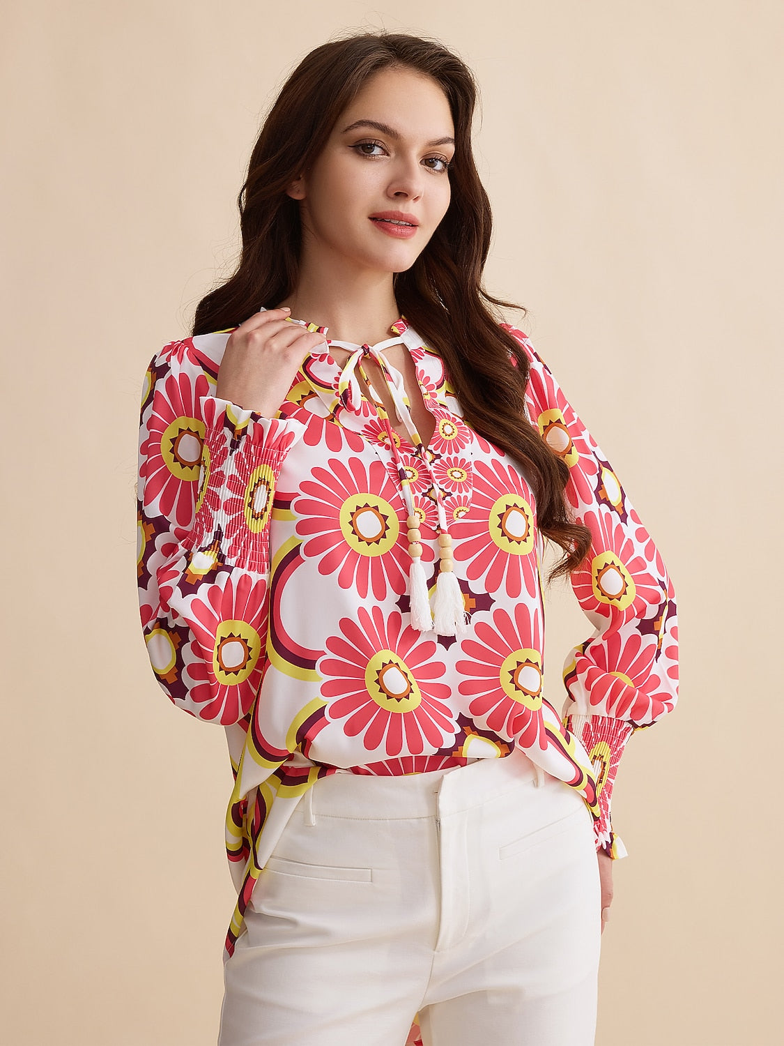 Satin Floral Print Shirt