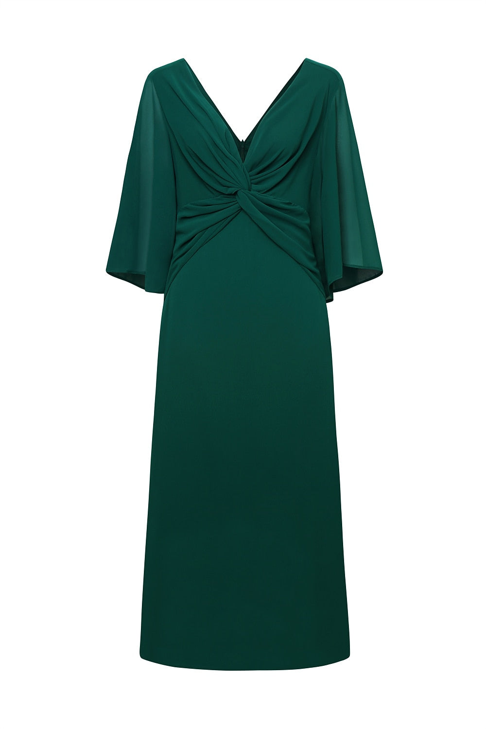 Chiffon Plain Ruffle Twisted Maxi Dress