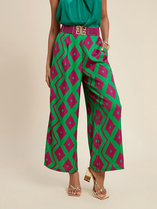 Straight Satin Pocket Micro-elastic Pants