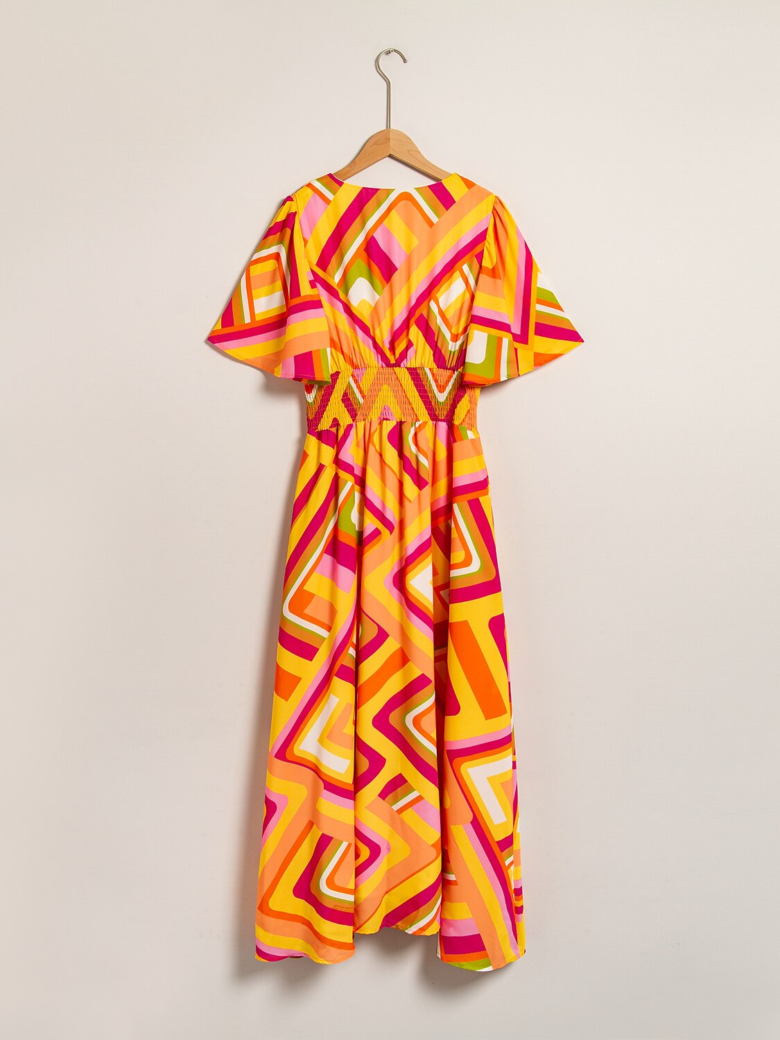 Chiffon Geometric Maxi Dress