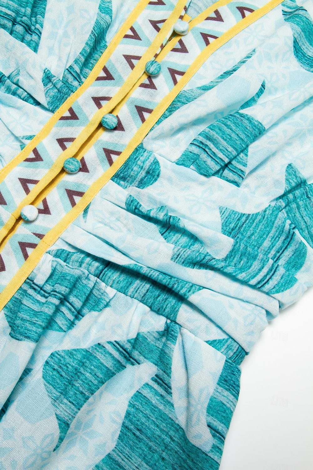 Puff Sleeve V Neck Maxi Dress