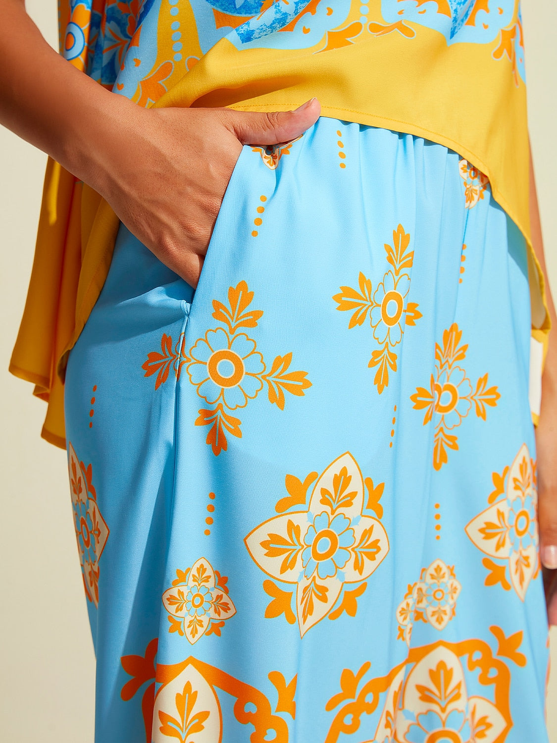 Satin Bohemia Wide Leg Pocket Pants