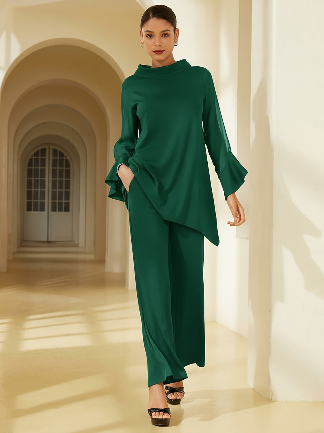 Chiffon Modal Slim Fit Sheer Lightweight Breathable Blouse