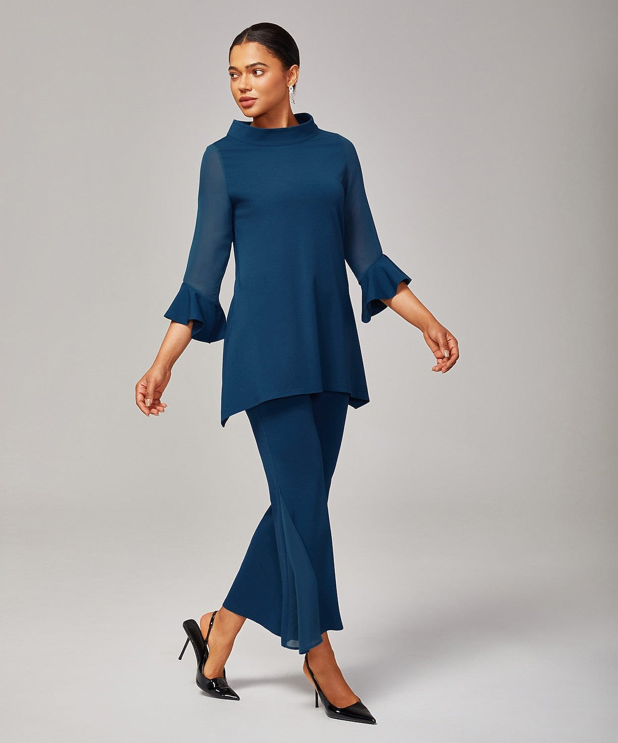 Modal Chiffon Flare Cuff Set