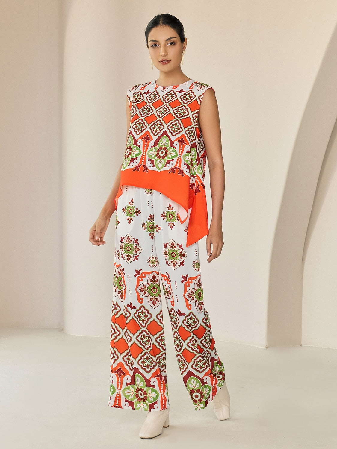 Satin Bohemia Wide Leg Pocket Pants