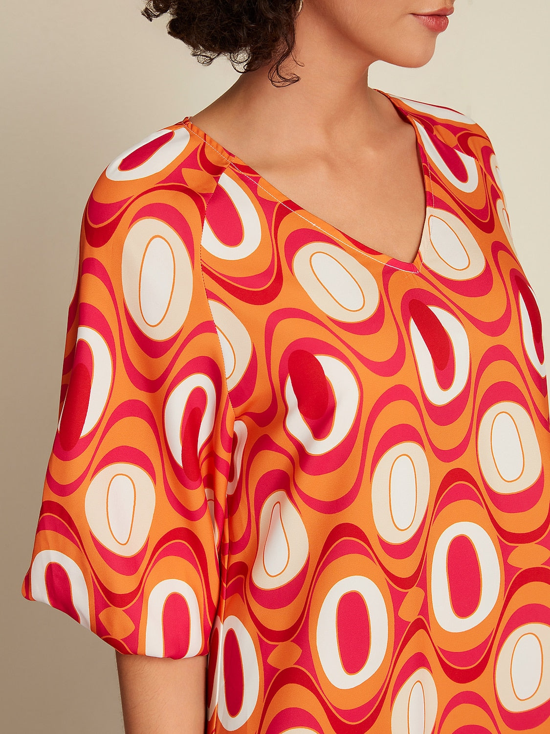 Satin Lines Waves Maxi Dress