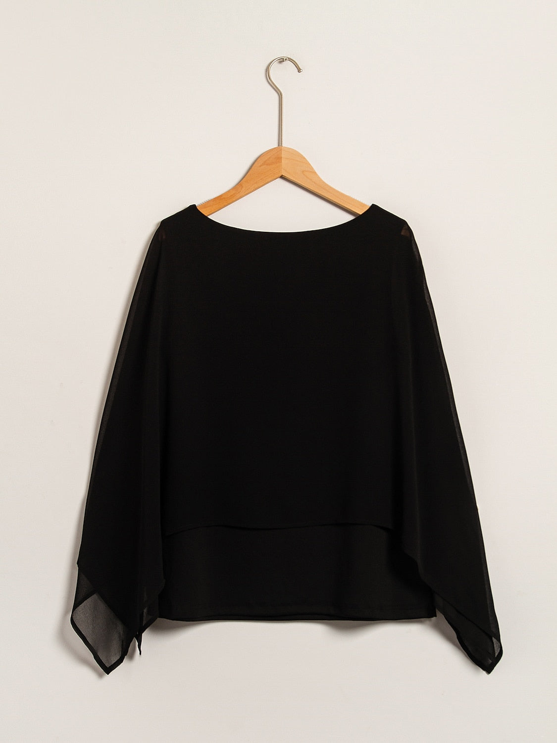 Stylish Luxurious Modal Chiffon Cape Top Blouse
