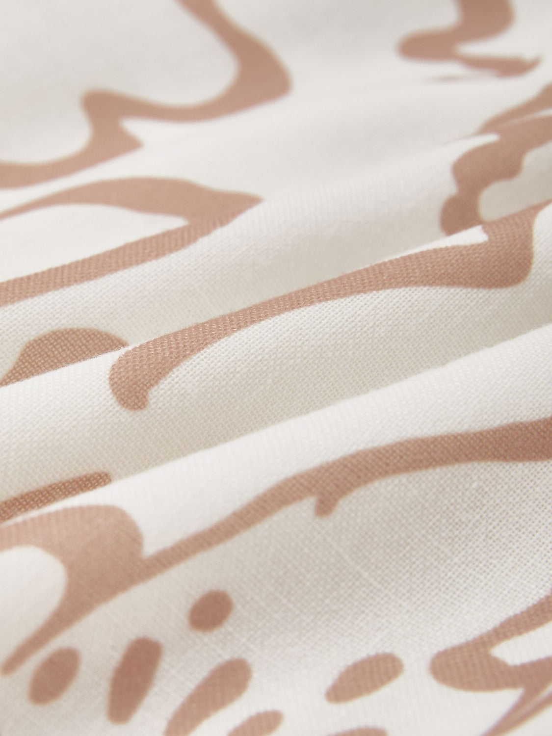 Abstract art print Linen-Like Fabric Waist-Cinching Maxi Dress