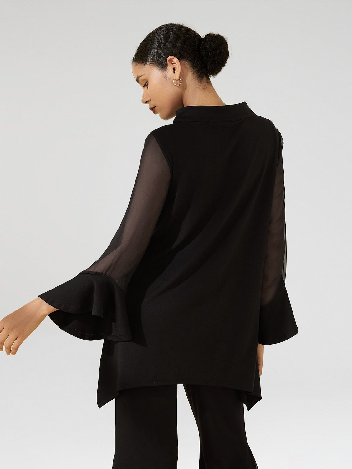 Chiffon Modal Slim Fit Sheer Lightweight Breathable Blouse