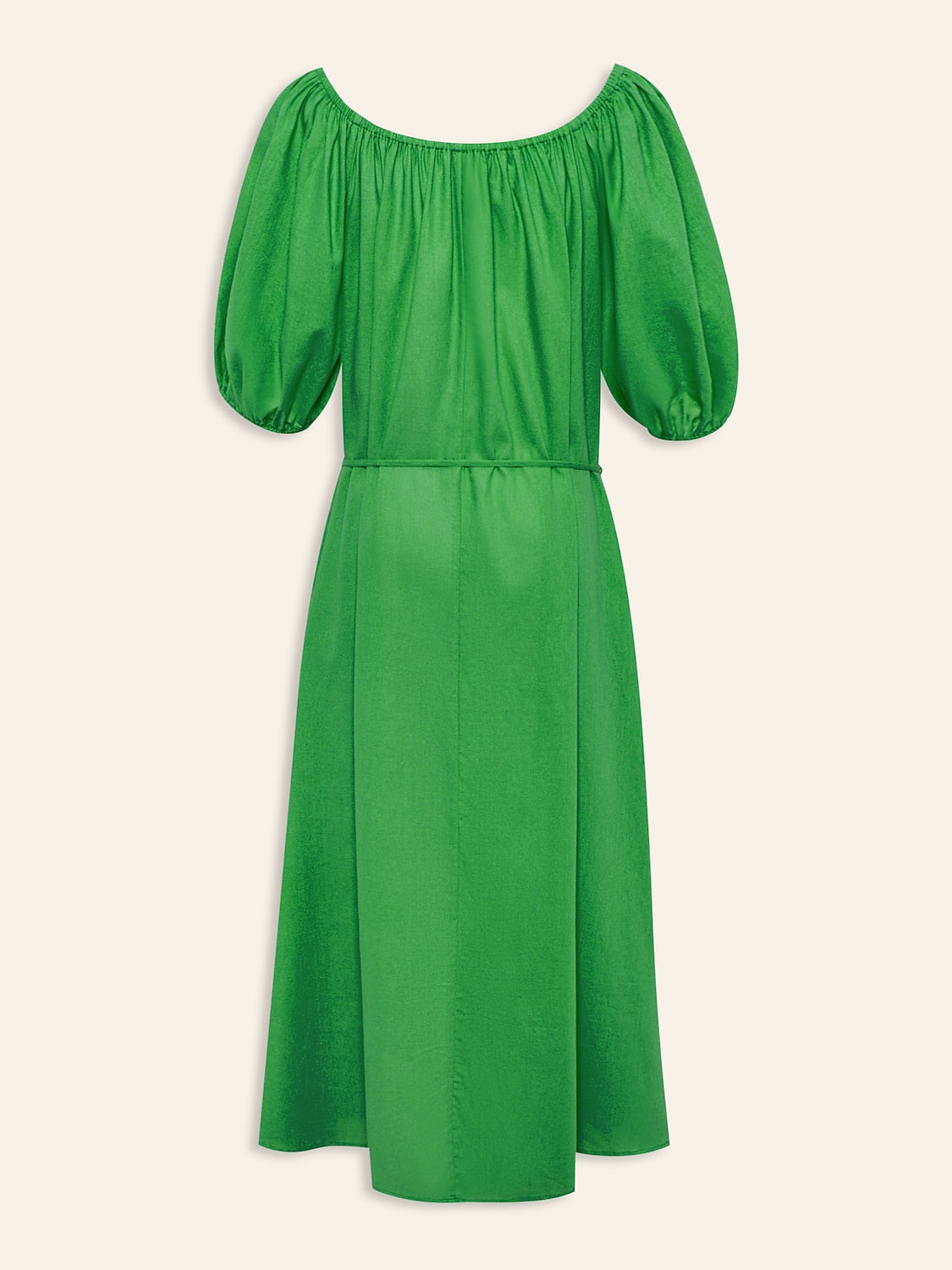 Cotton Resort Maxi Dress Loose Fit Off-Shoulder Puff