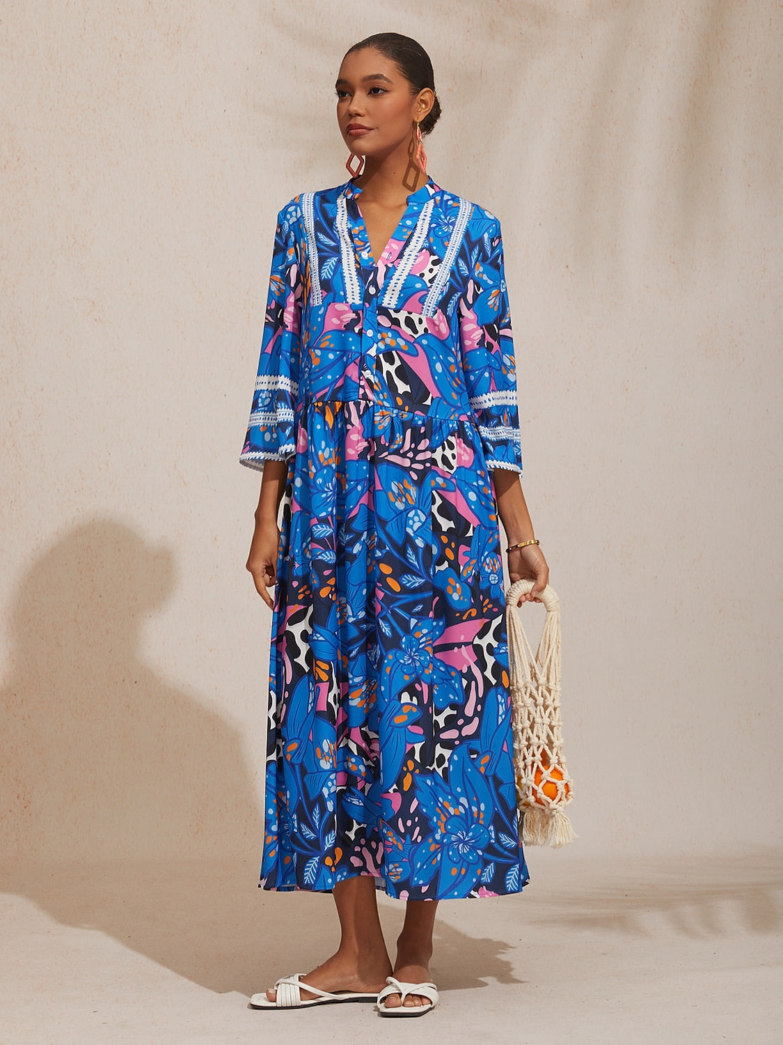 Celadon Bloom Story Silky Satin Maxi Dress