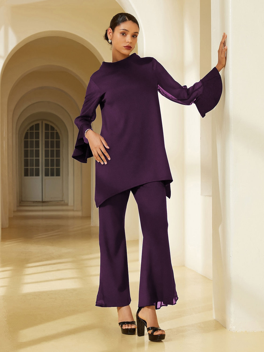Chiffon Modal Slim Fit Sheer Lightweight Breathable Blouse