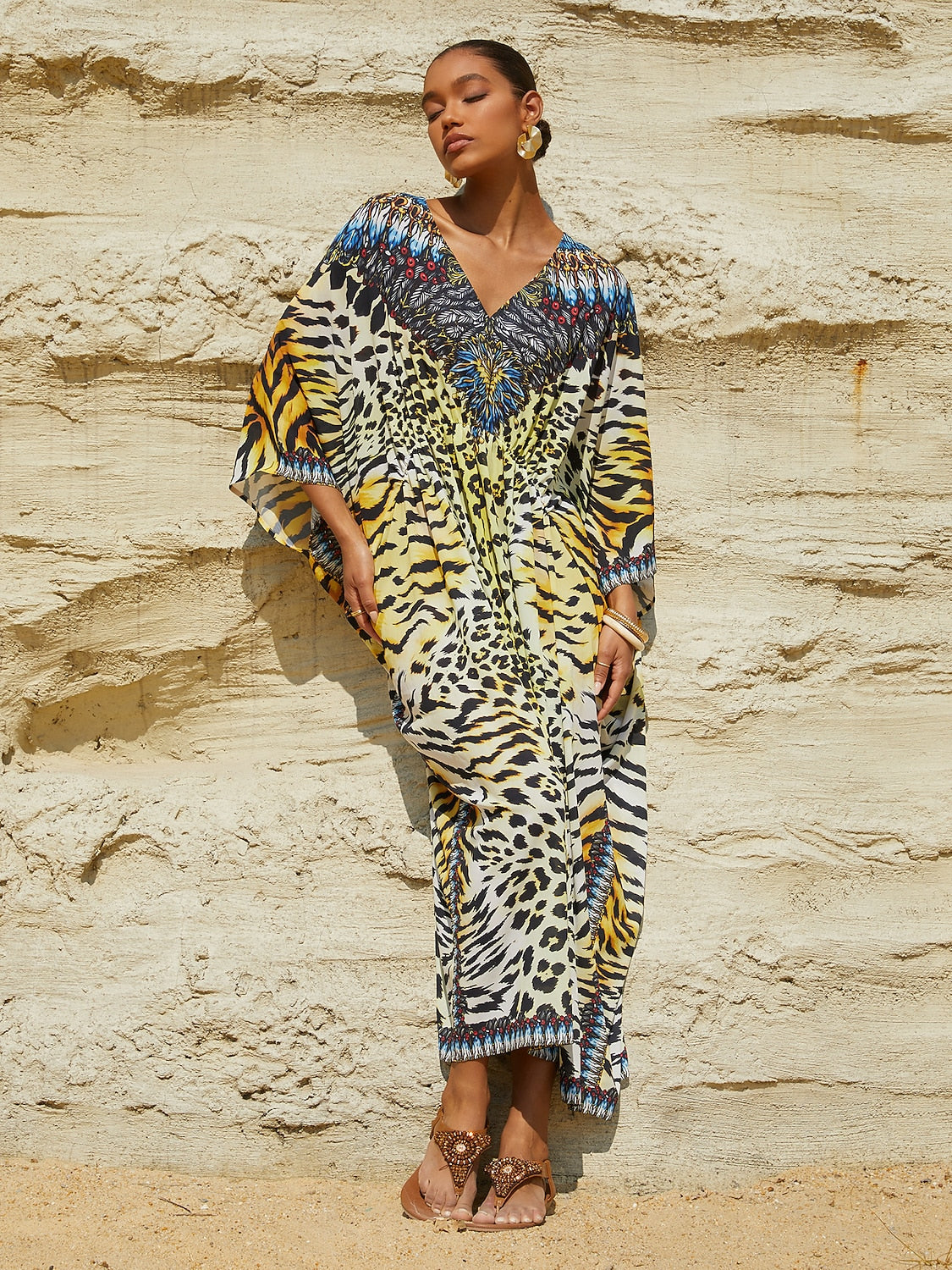 Lady Lionheart Flowy Chiffon Kaftan