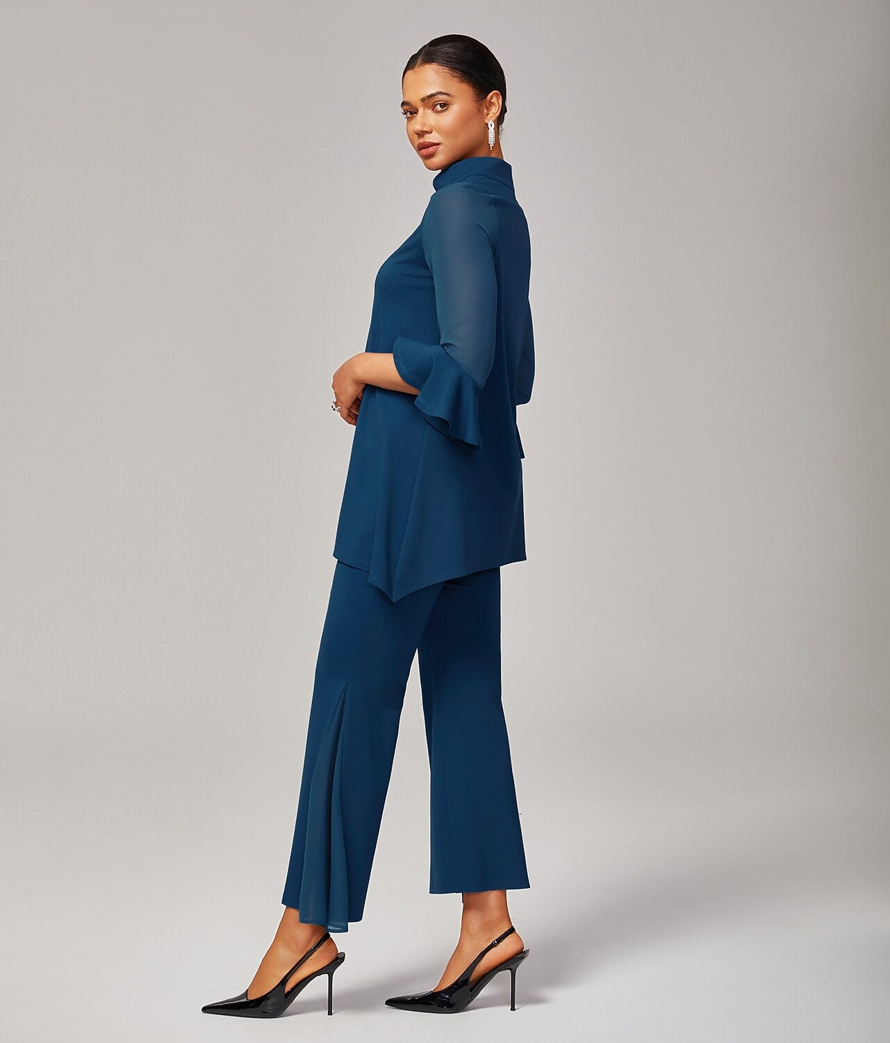 Modal Chiffon Flare Cuff Set
