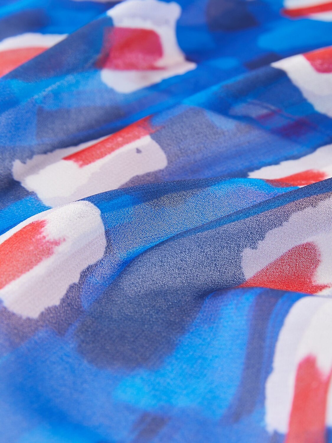 Geometric Color-Block Chiffon Maxi Dress