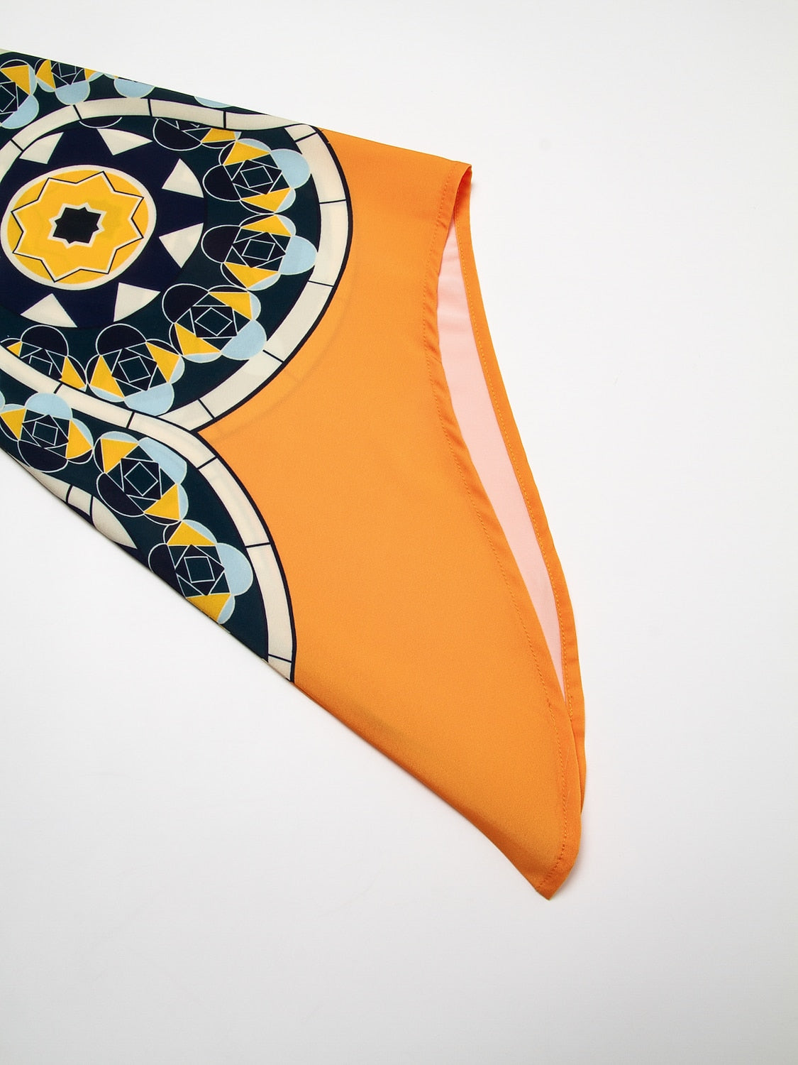 Satin Folk Print Maxi Dress