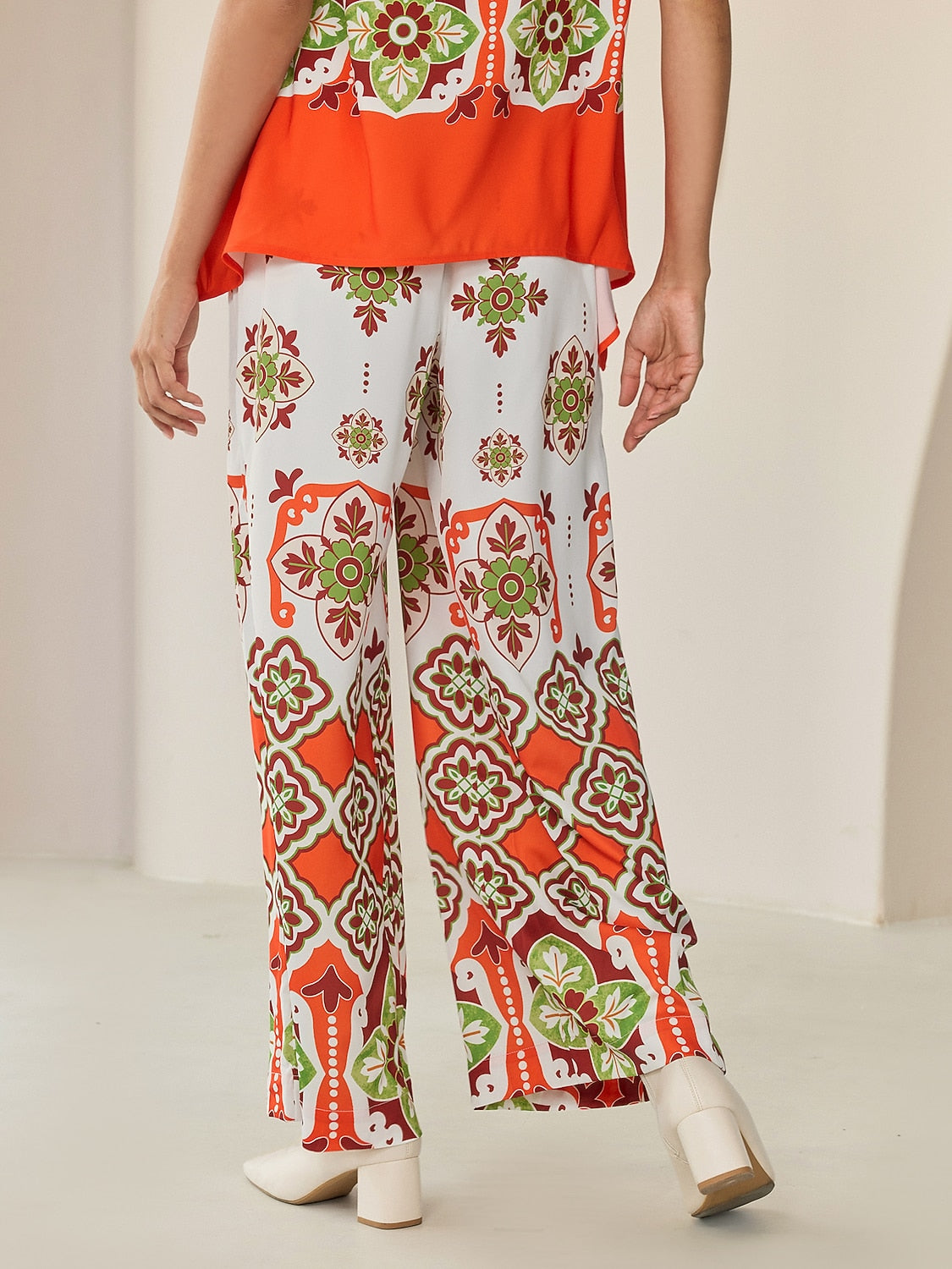 Satin Bohemia Wide Leg Pocket Pants