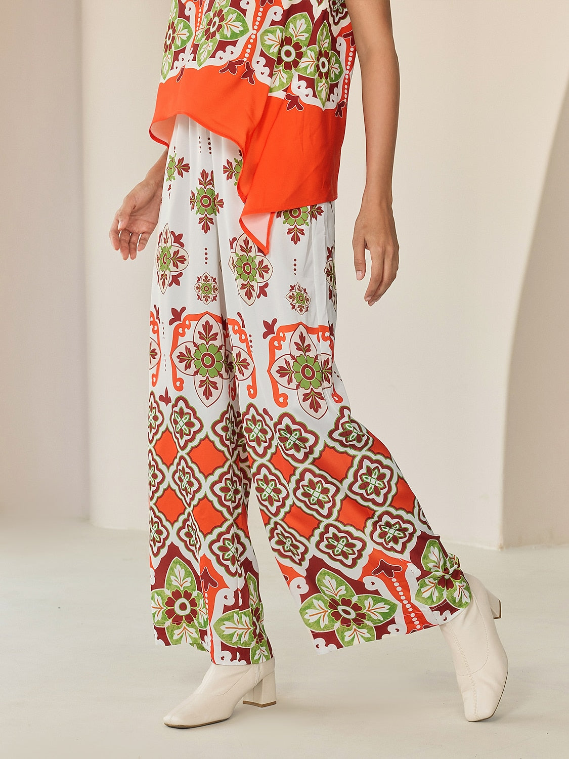 Satin Bohemia Wide Leg Pocket Pants