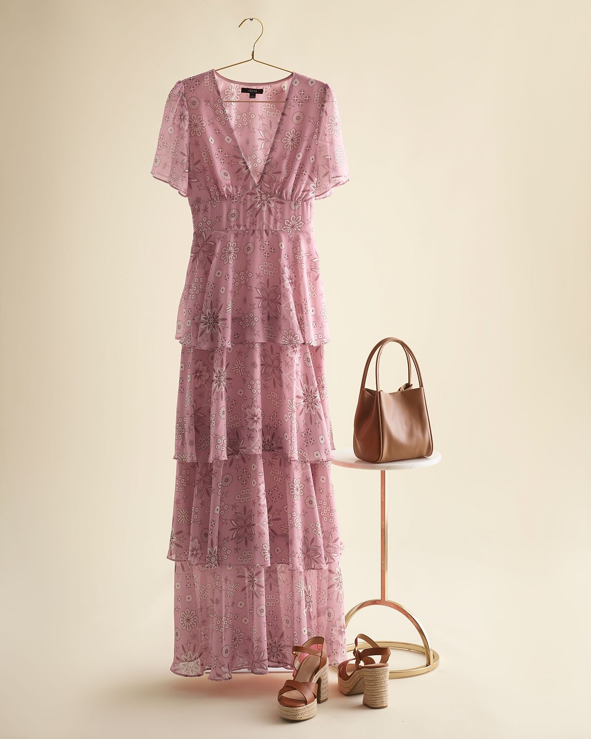 Chiffon Floral Short Maxi Dress