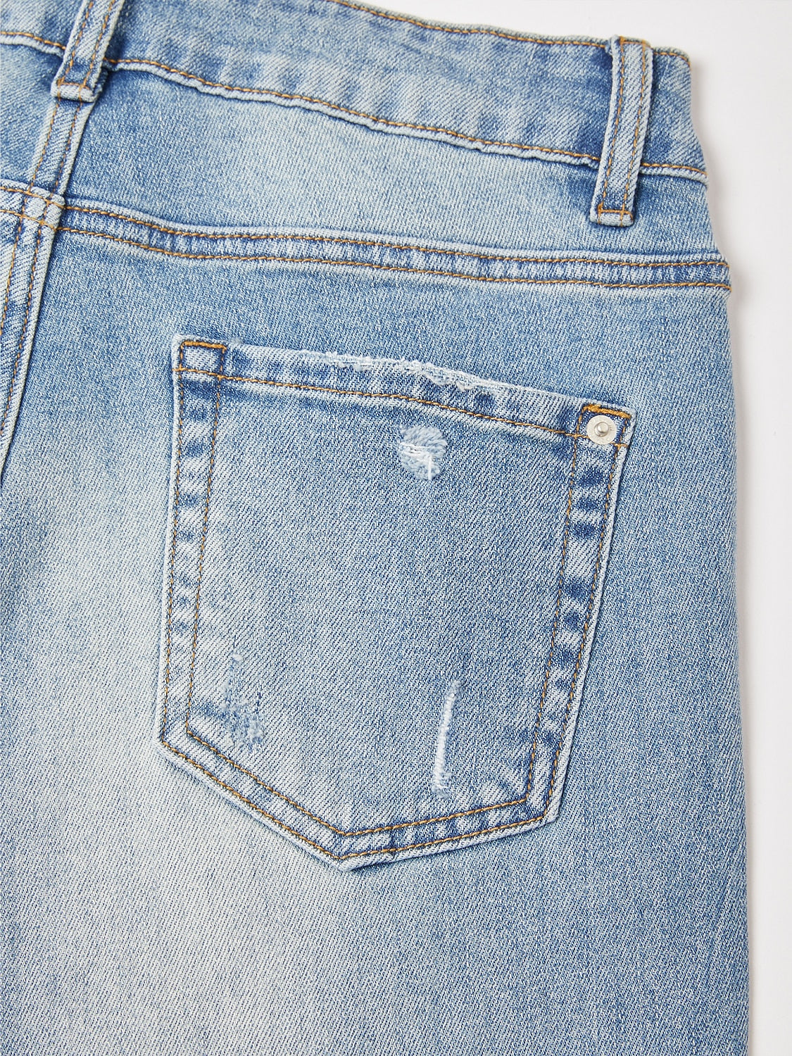Cotton Stretch Flared Jeans High Waist Frayed Hem Denim Pants