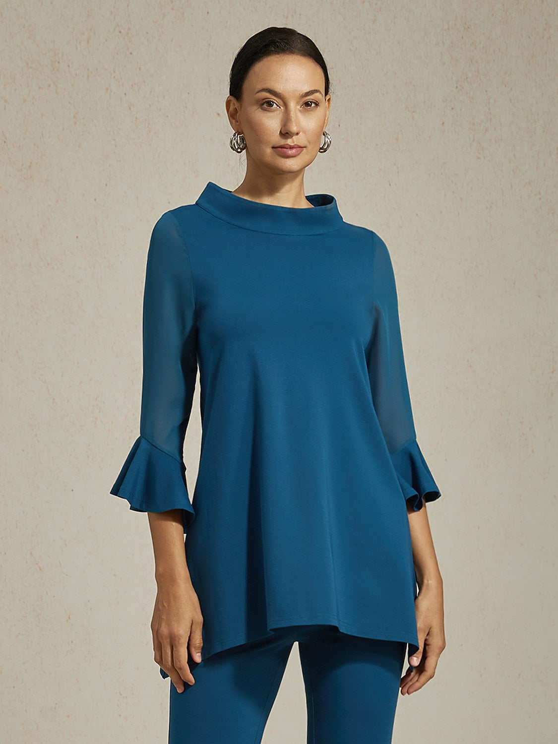 Chiffon Modal Slim Fit Sheer Lightweight Breathable Blouse