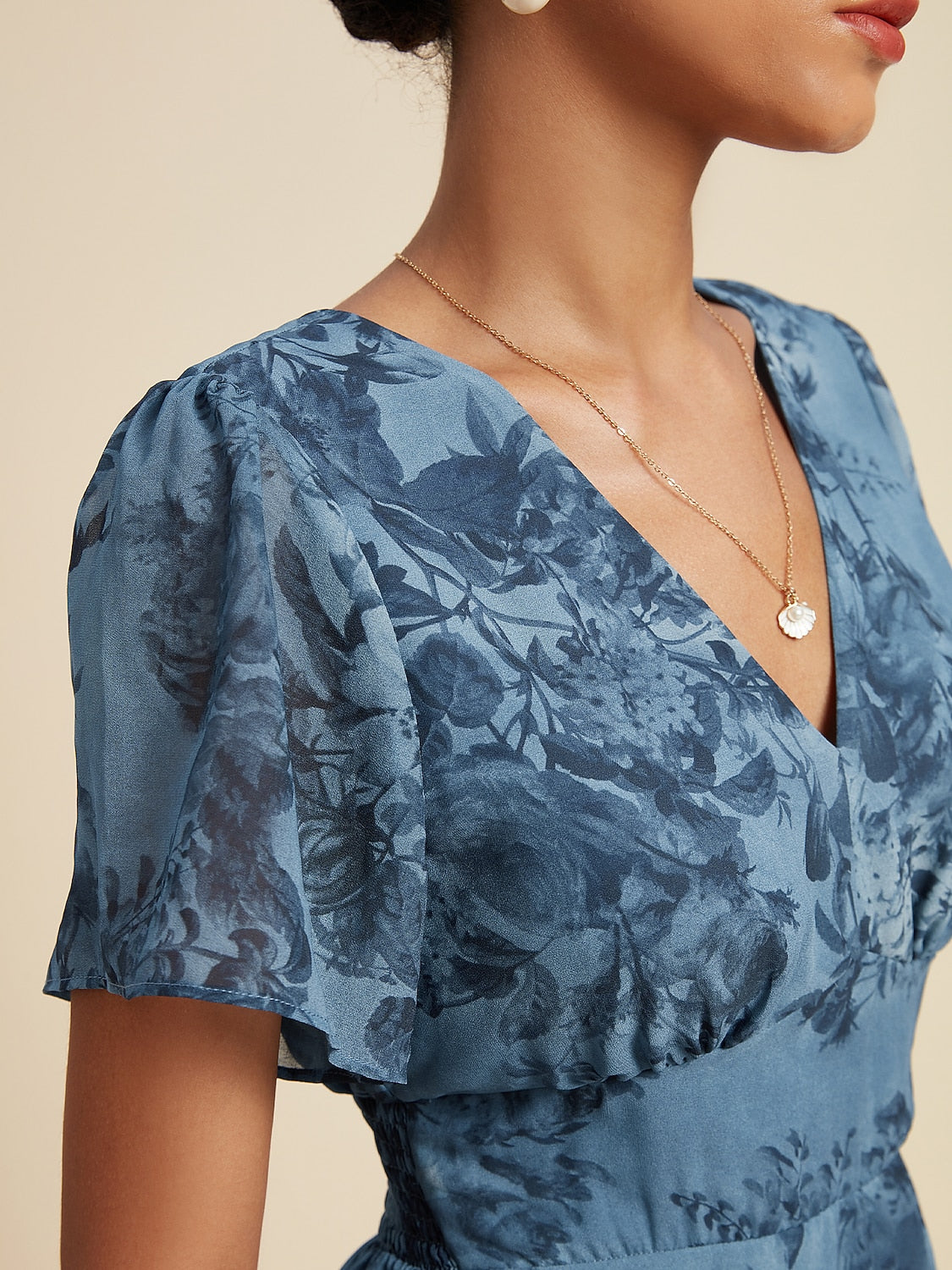 Floral Chiffon Maxi Dress A Line Tiered Ruffle Cake