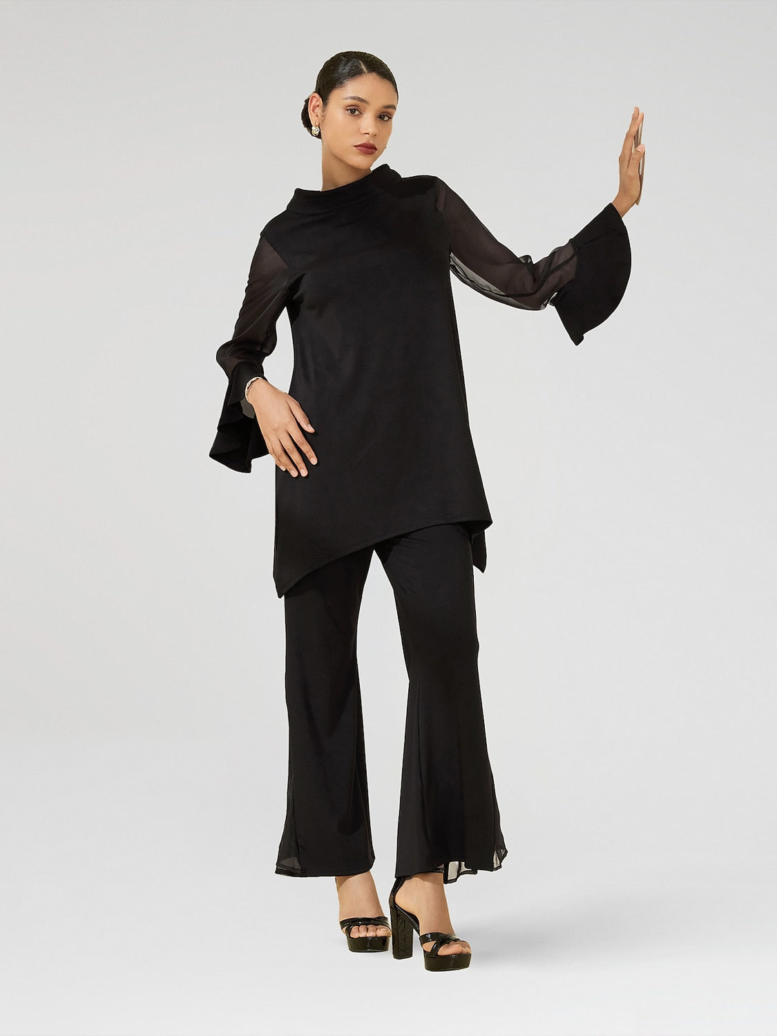 Chiffon Modal Slim Fit Sheer Lightweight Breathable Blouse