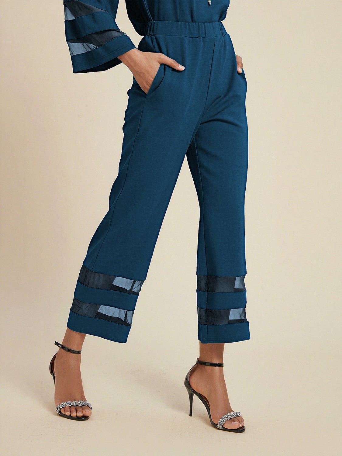 Pants Ankle-Length Chiffon Modal Pockets