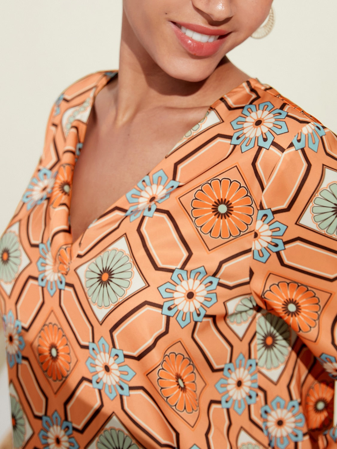 Moroccan Checked Floral Shirt