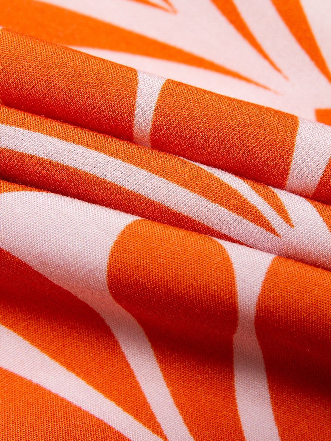 Orange Short Geometric Pattern Maxi Dress