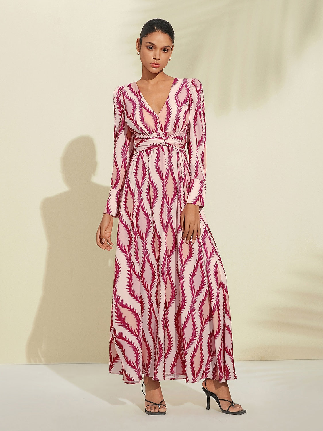 Maxi Dress White Satin Floral Print