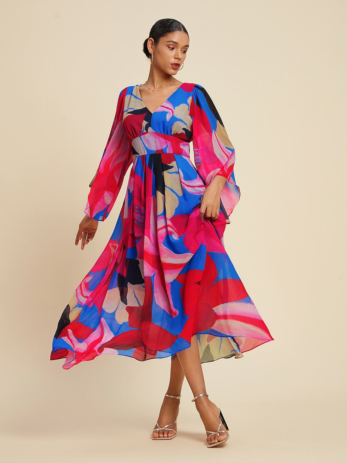 Chiffon Floral Maxi Dress