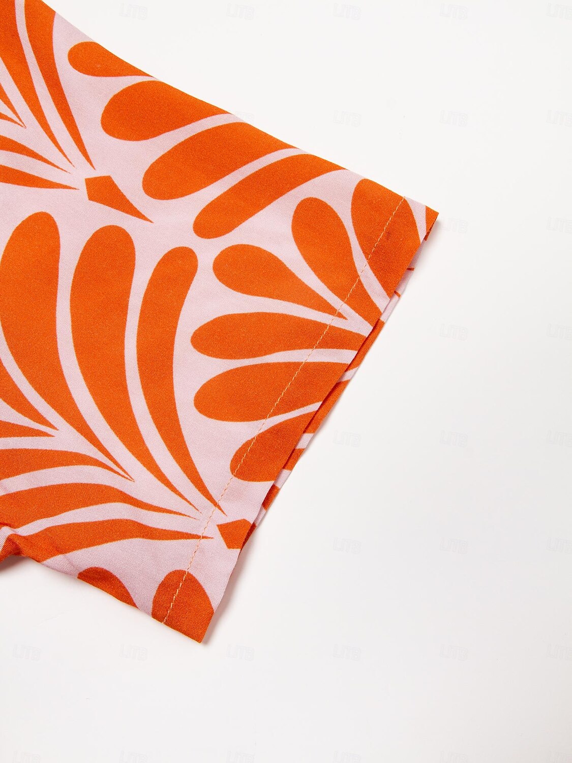 Orange Short Geometric Pattern Maxi Dress