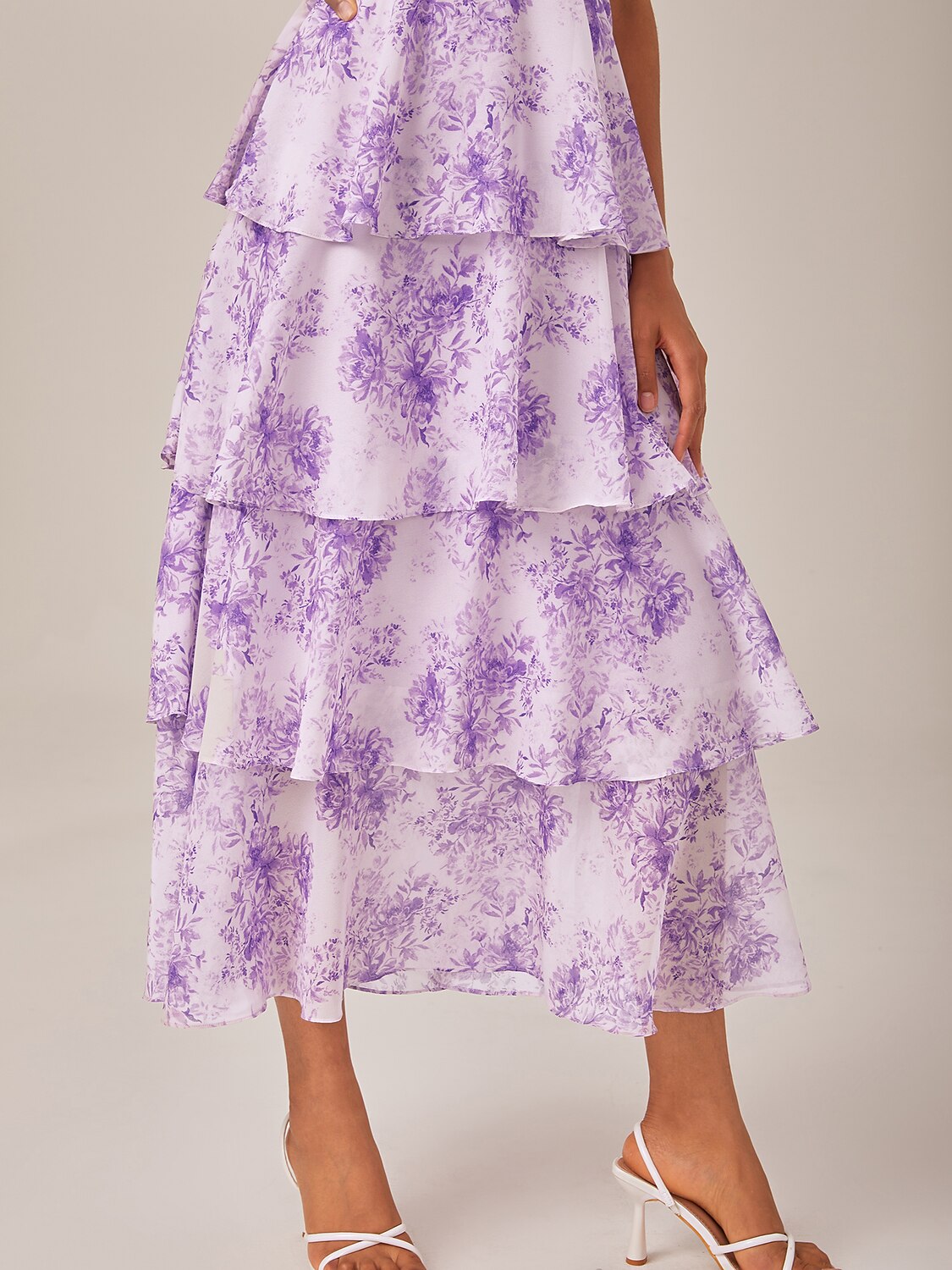 Maxi Dress Purple Lightweight Chiffon