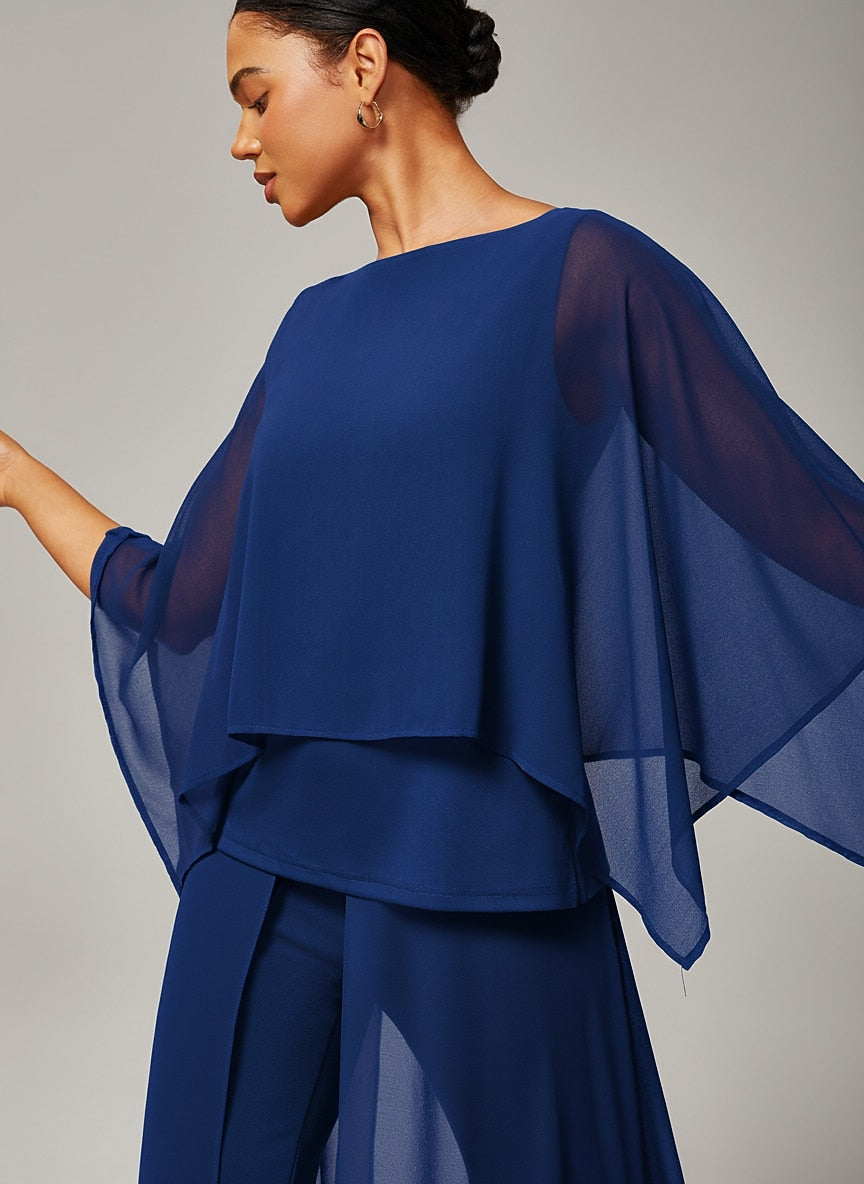 Stylish Luxurious Modal Chiffon Cape Top Blouse