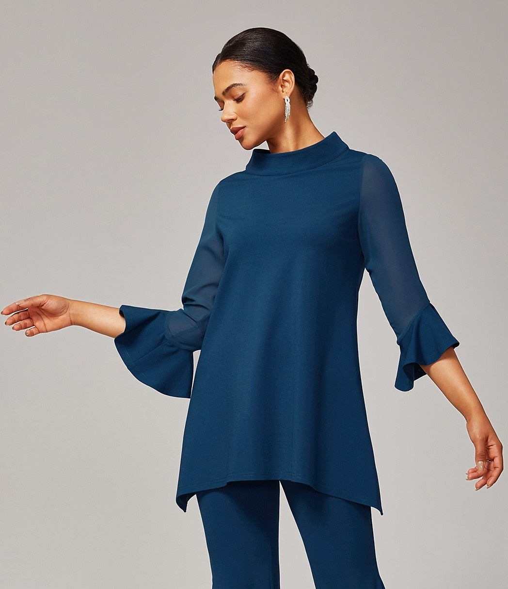 Chiffon Modal Slim Fit Sheer Lightweight Breathable Blouse