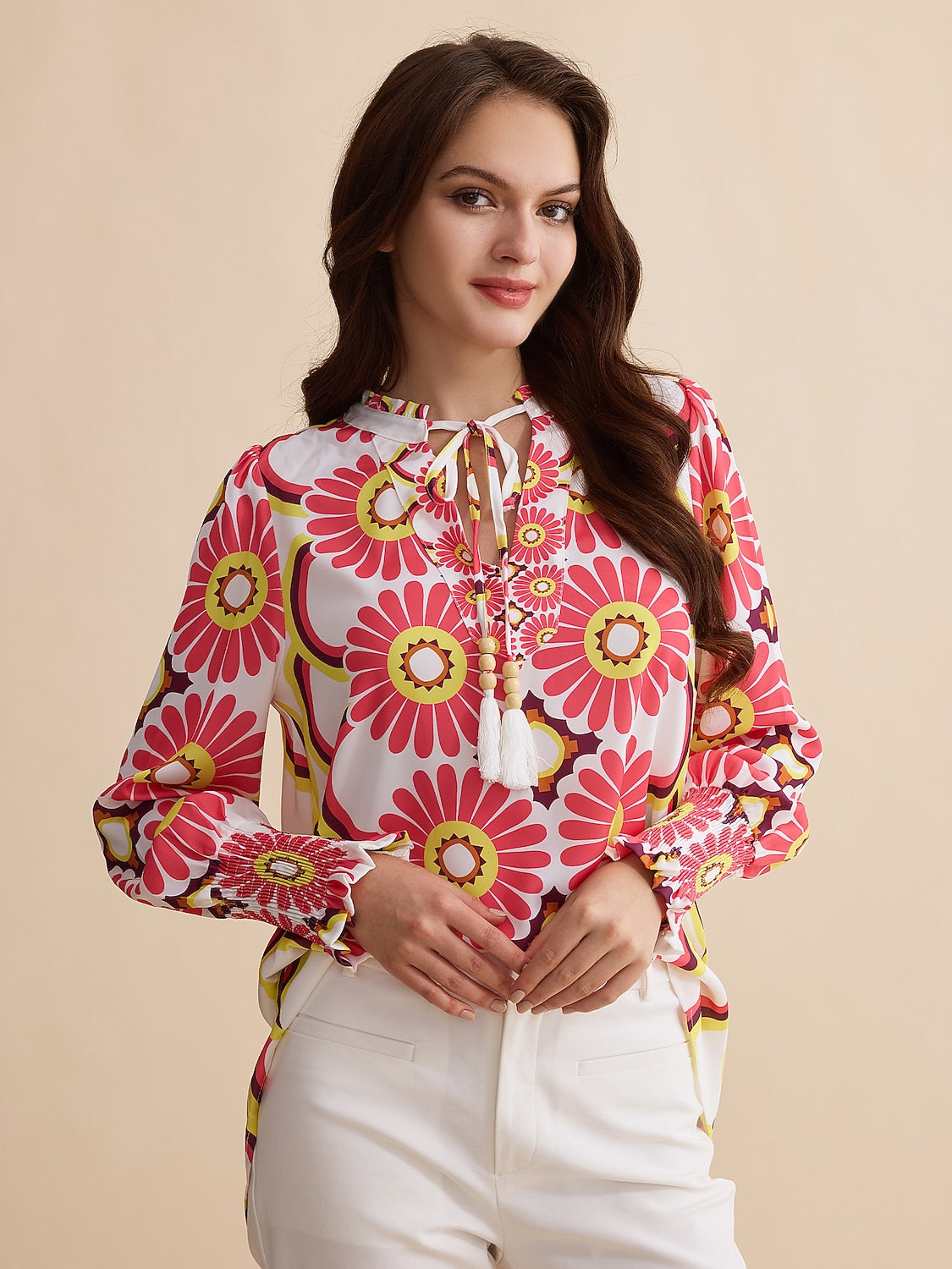 Satin Floral Print Shirt