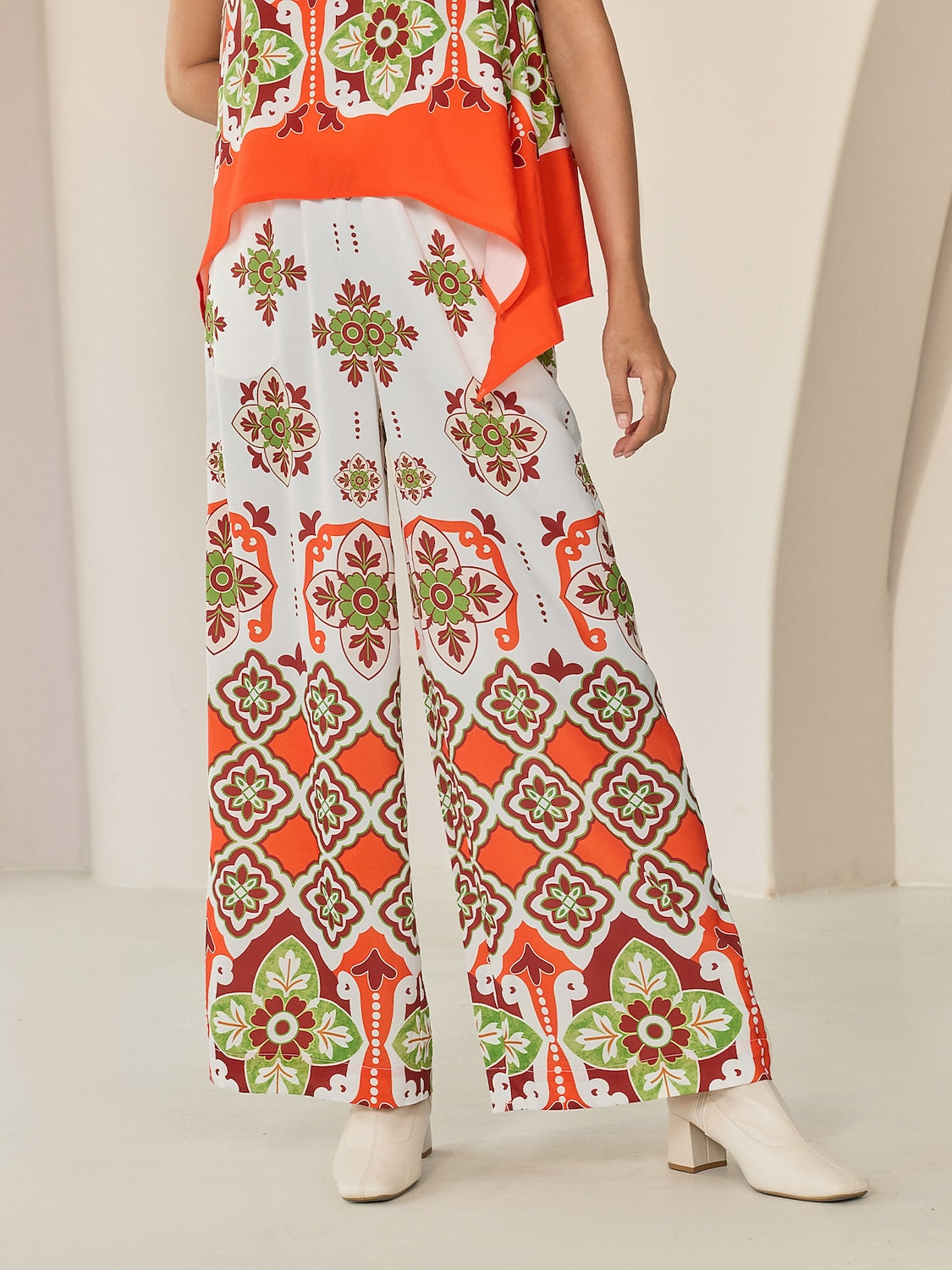 Satin Bohemia Wide Leg Pocket Pants