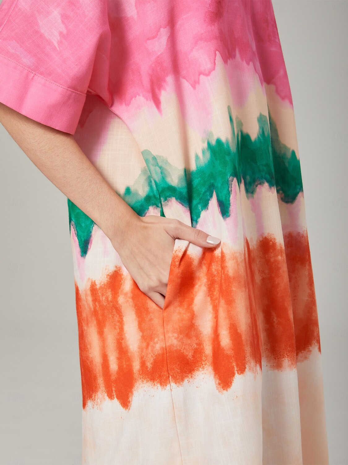 Color Gradient Printed Shirt Dress