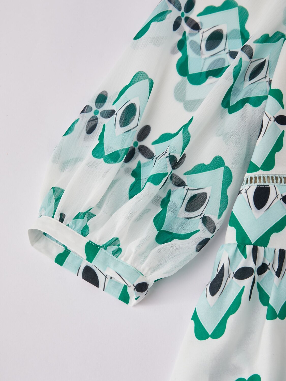 Geometric Cinched Waist Midi Dress