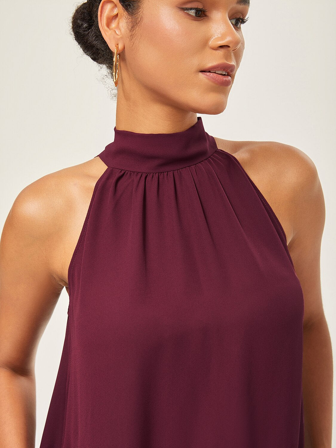Romantic Ruffled Chiffon Halter Top