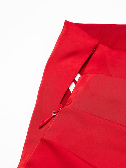 Satin Peplum Hem Solid Maxi Dress Dress