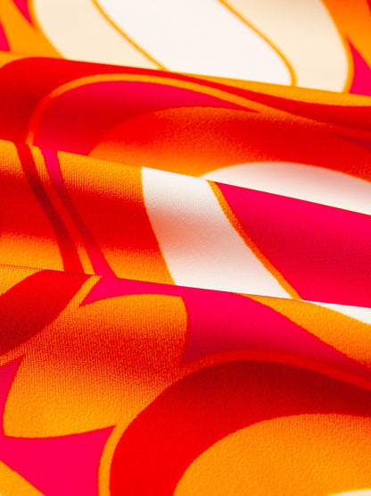 Satin Lines Waves Maxi Dress