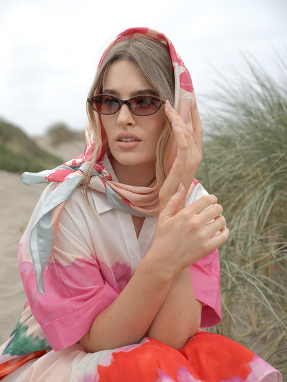 Color Gradient Printed Shirt Dress